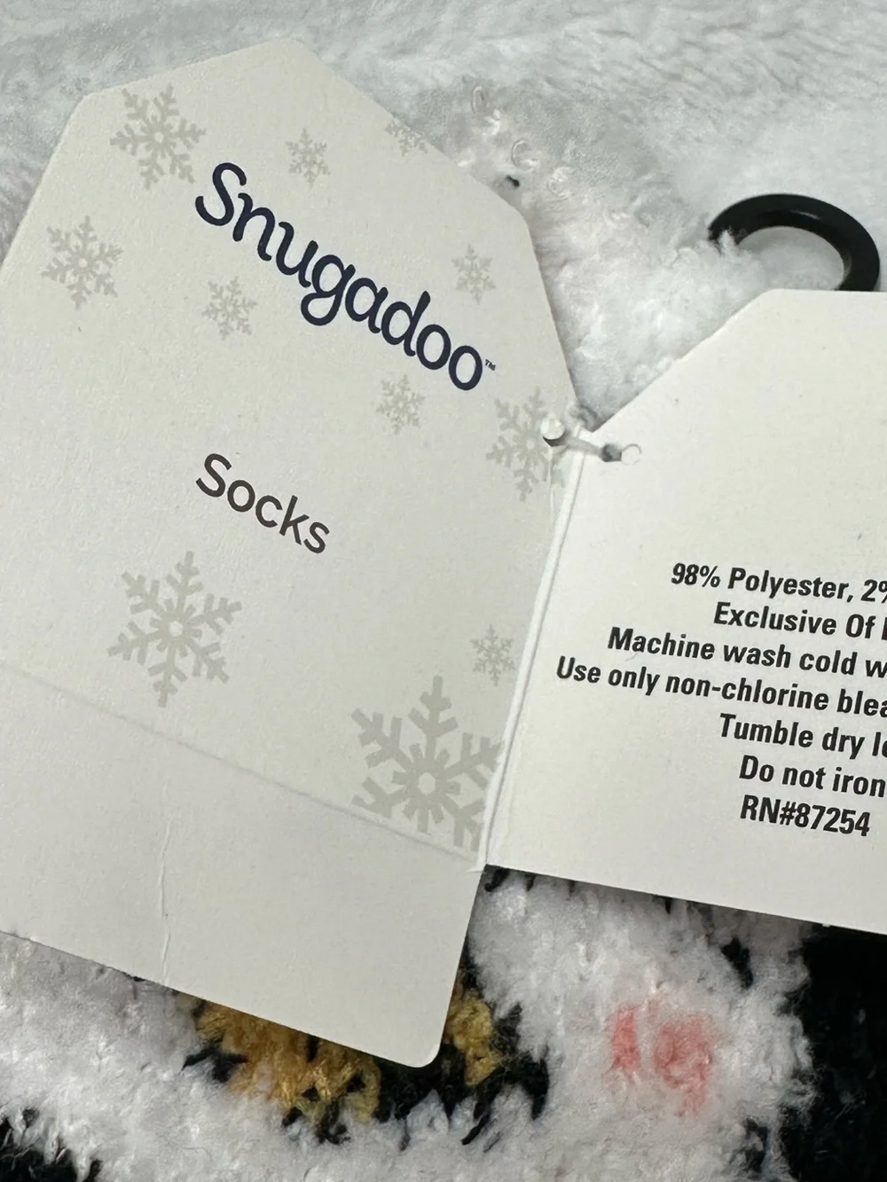 Snugadoo Penguin Fuzzy Socks Adult One Size Cozy Striped Slipper Socks